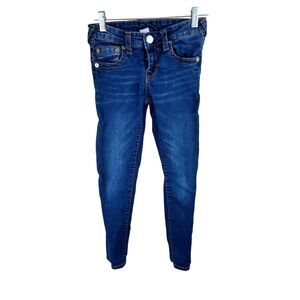 True Religion Jeans Girls 8 Jean Medium Wash Cotton Stretch Pockets Blue